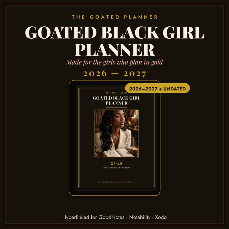 Digital Planner — Melanin Luxe (Black Girl Edition) — spreadsheet planner cover