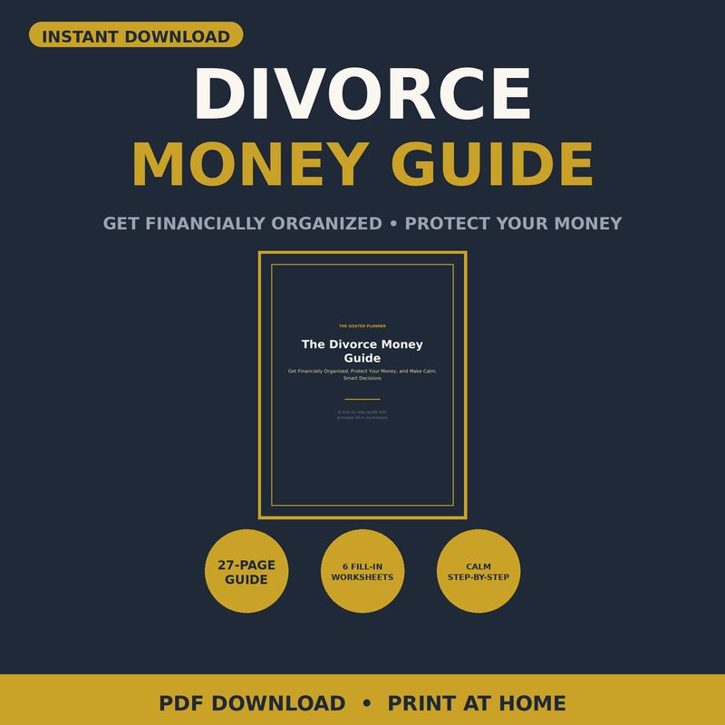 Divorce Financial Planning Guide — spreadsheet planner cover