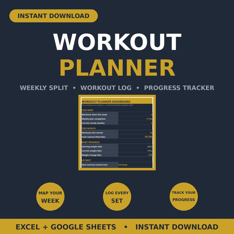Workout Planner — spreadsheet planner cover